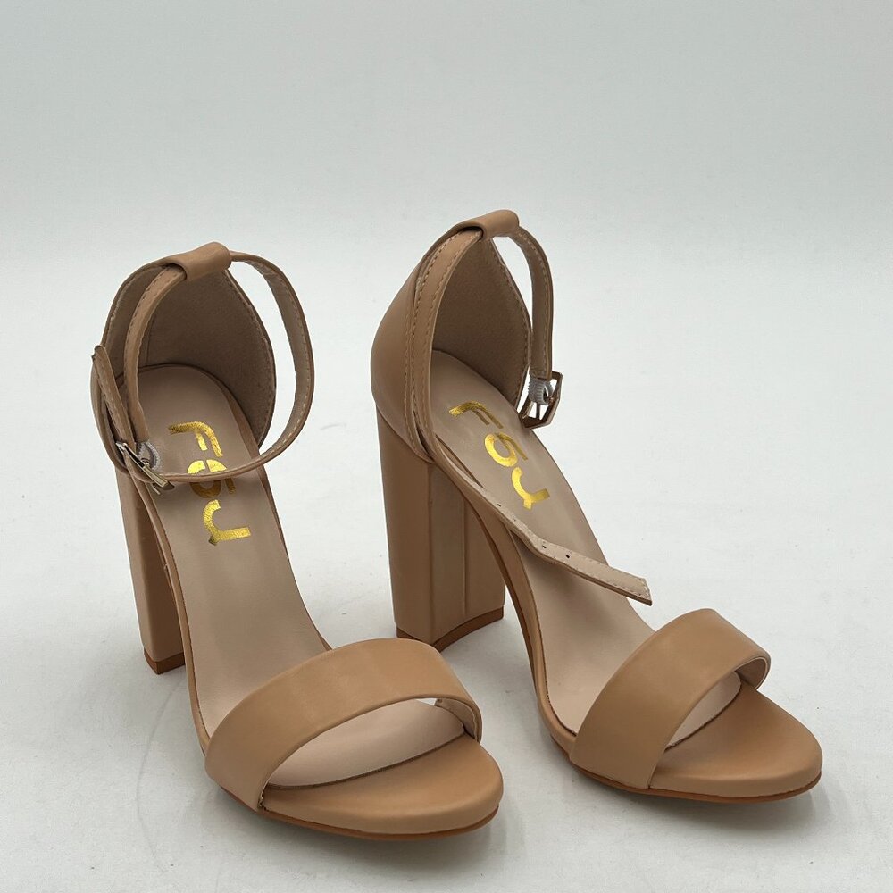 FSJ Women Classic Chunky High Heel Sandals Open Toe Ankle Strap Single Band